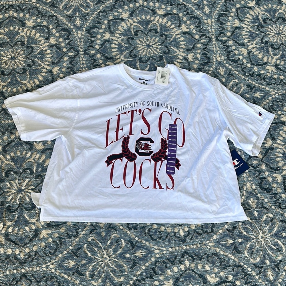 University of South Carolina Champion White Short Sleeve Graphic Tee - New